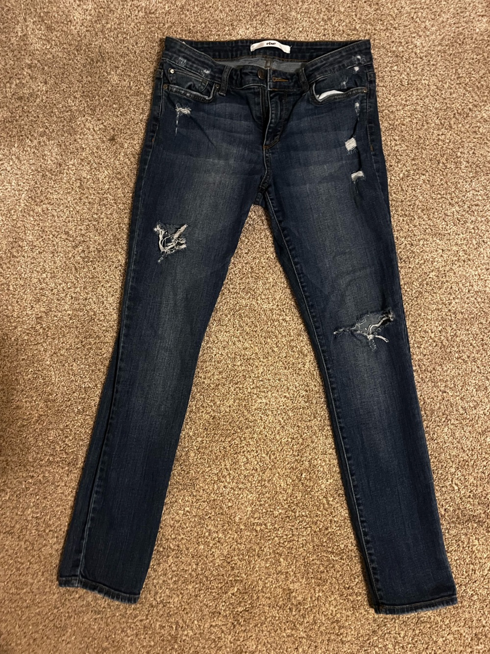 else Women's Dark Blue Distressed Skinny Ankle Jeans